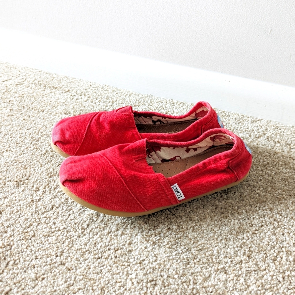 Toms Red Slip Ons.